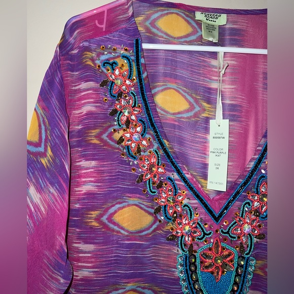 NOUVEAU BEACH BEADED SWIM COVER - 3X PLUS - NWT - Picture 3 of 7